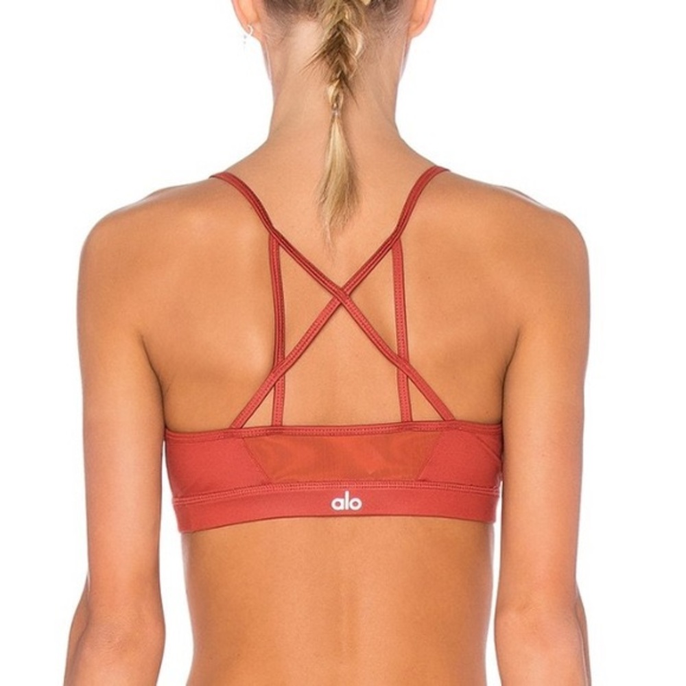 ALO Yoga Goddess Sports Bra Sunbaked Glossy XS